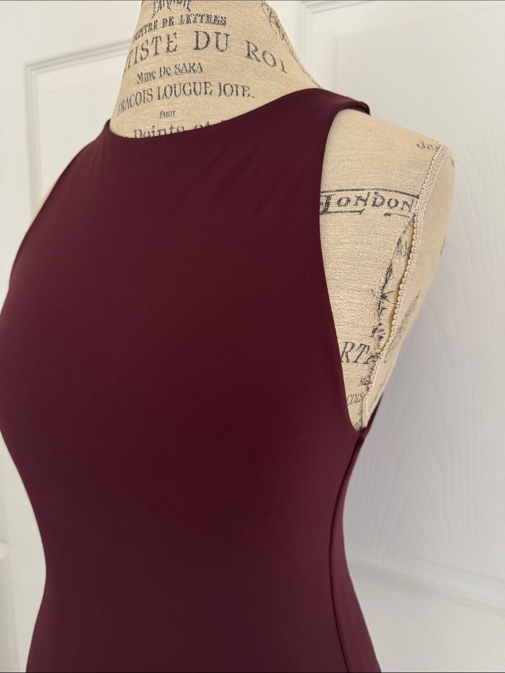 Women's Sleeveless High-Neck Maroon Bodysuit